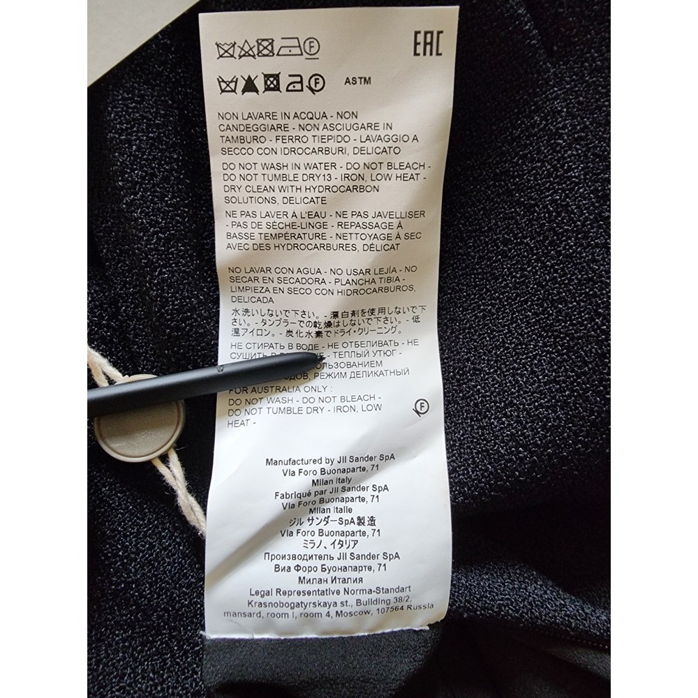 NWT  $3,597 JIL SANDER Black Silk Stretch-crepe Maxi Dress Gown Size 38 (US 6) - Picture 16 of 16